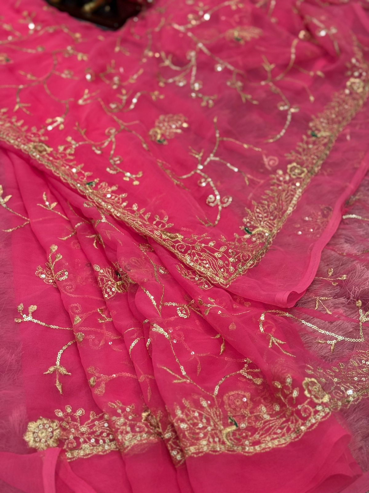 Rajputi Royal Chiffon Saree with All-Over Sequins Work
