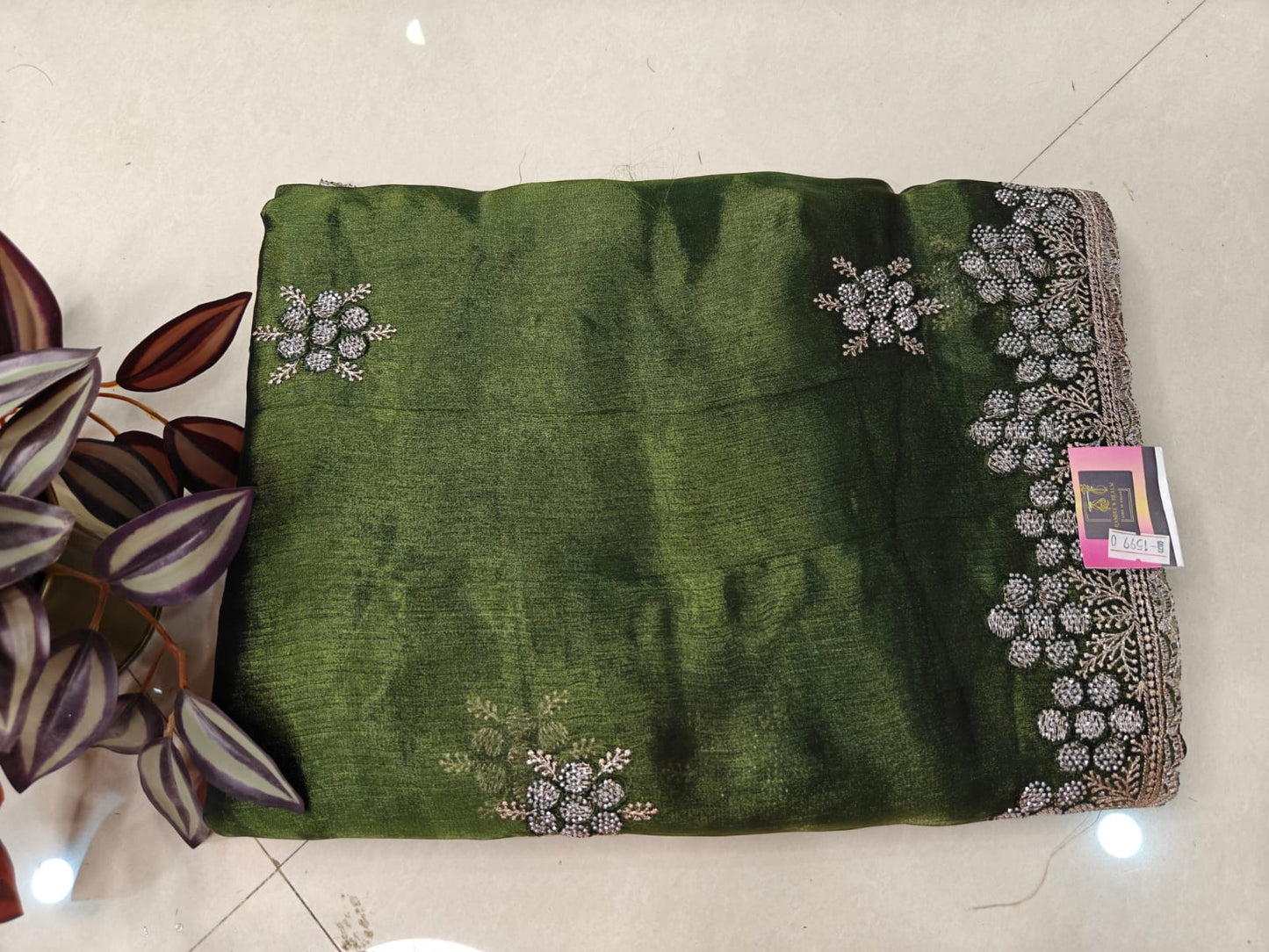 Fendy Chiffon Saree with Stone Work