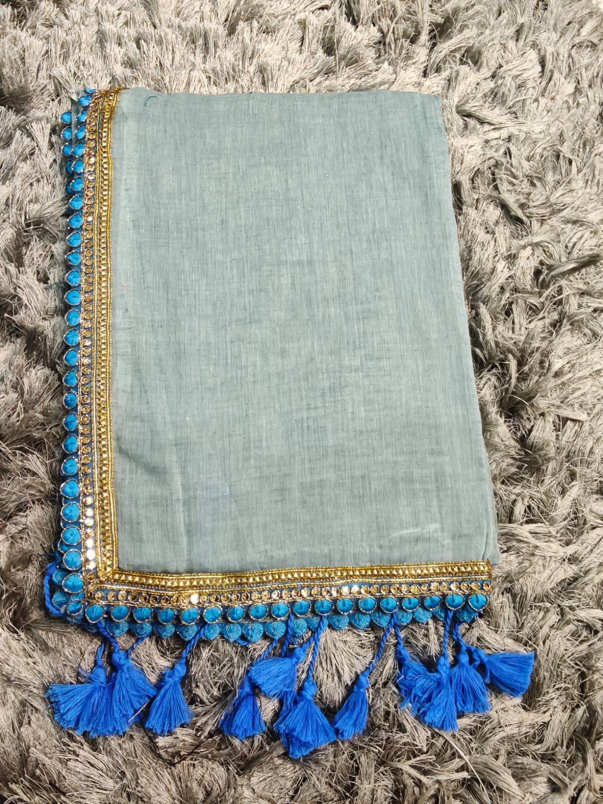 Premium 120 TC Mul Cotton Saree with Elegant Lace Border