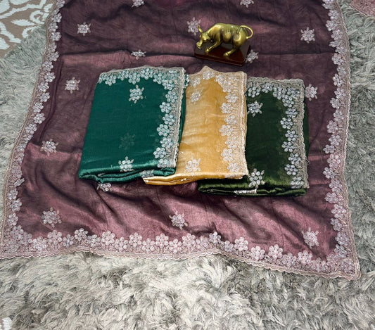 Fendy Chiffon Saree with Stone Work