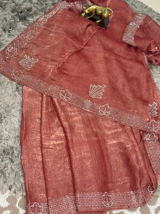 Fendy Chiffon Saree in Crunchy Fabric