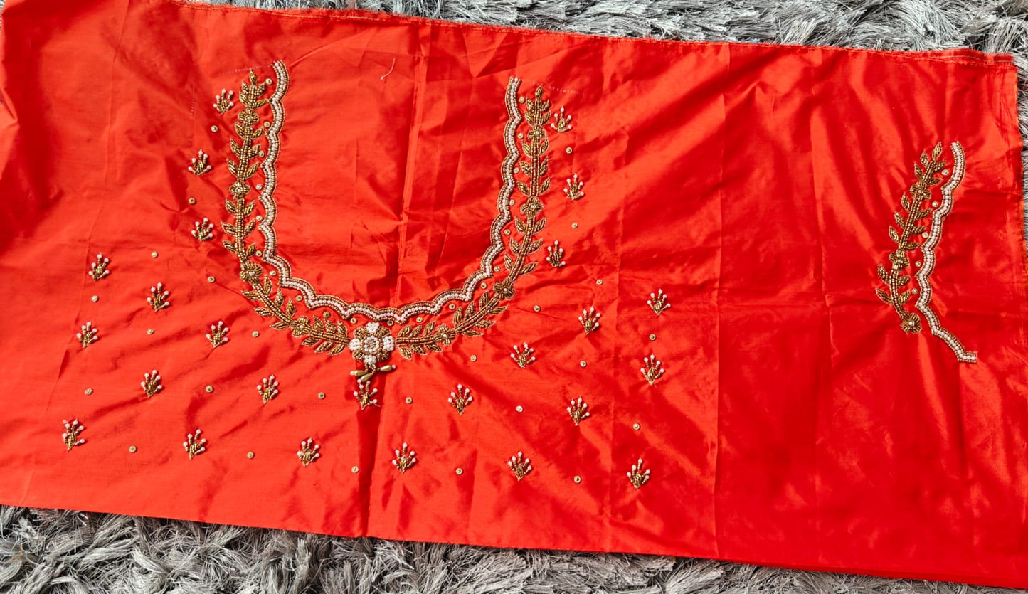 Raw Silk Heavy Work Blouse Fabric