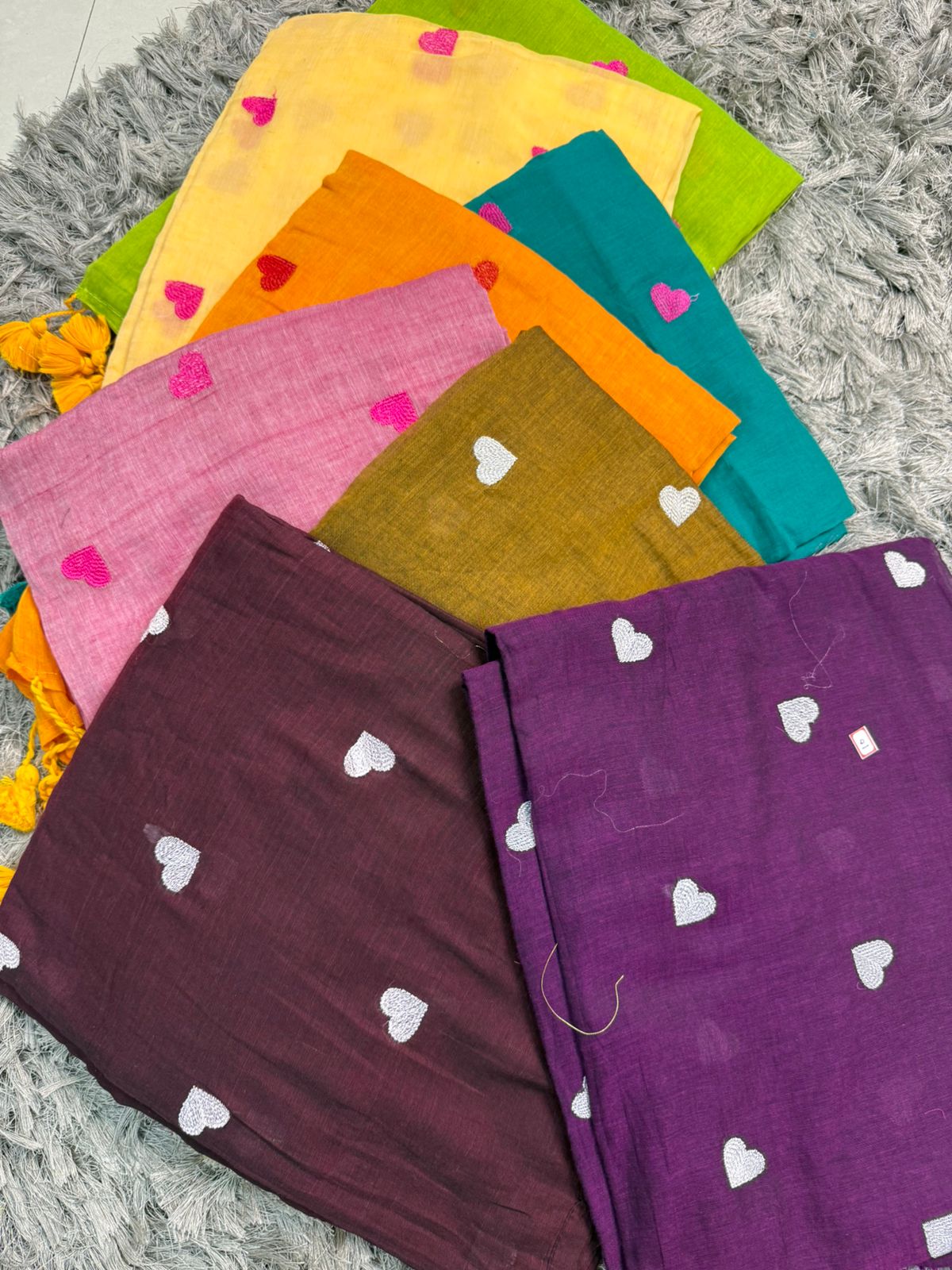 🌿 Love Buti Embroidered Mul Cotton Saree — With Blouse