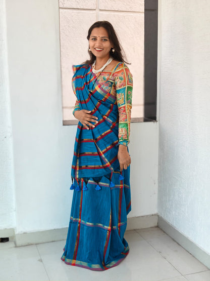 Soft Cotton Saree with Elegant Zari Line Detailing