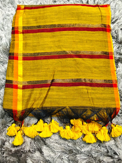Soft Cotton Saree with Elegant Zari Line Detailing
