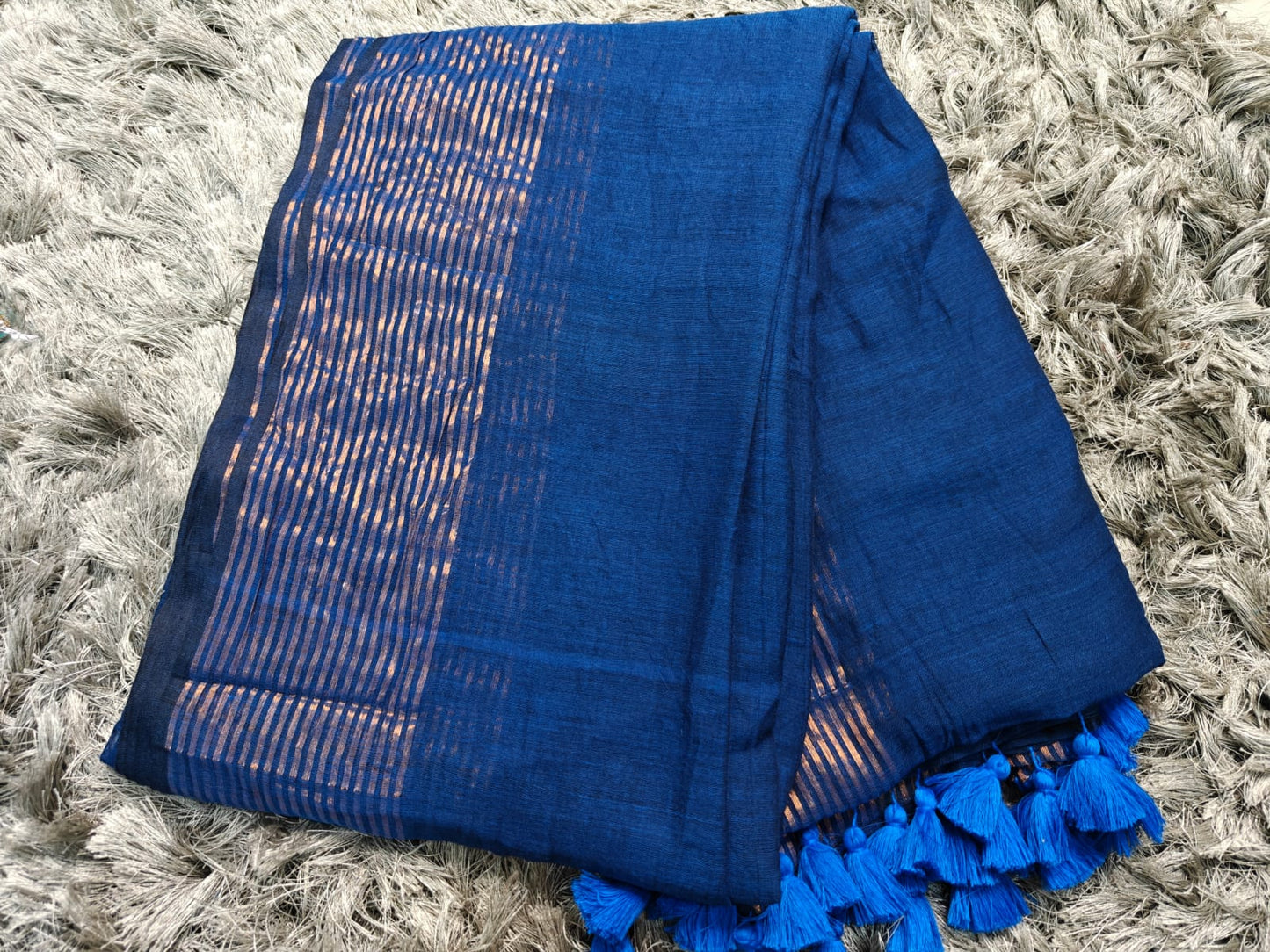 Soft Mul Cotton Saree with Zari Lines Border