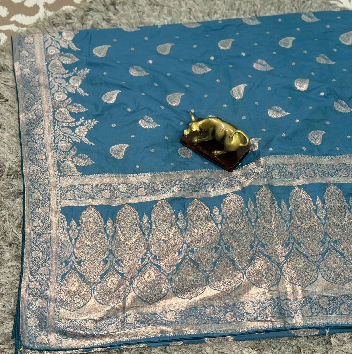 Dola Silk Saree with Weaving & Stone Work Blouse