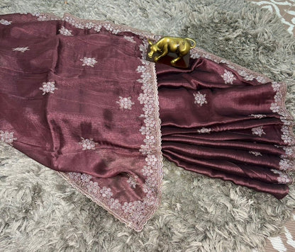 Fendy Chiffon Saree with Stone Work