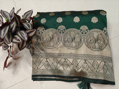 Banarasi Weaving Silk Saree with Stone Work & All-Over Buttis 👑