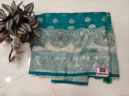 Banarasi Weaving Silk Saree with Stone Work & All-Over Buttis 👑