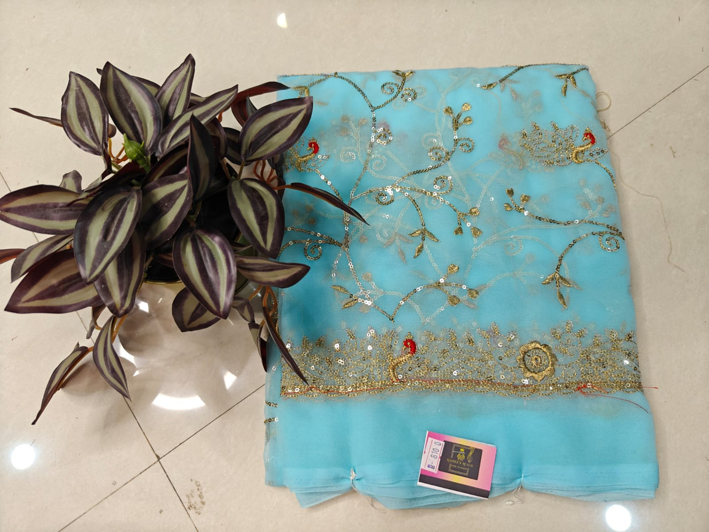 Rajputi Royal Chiffon Saree with All-Over Sequins Work