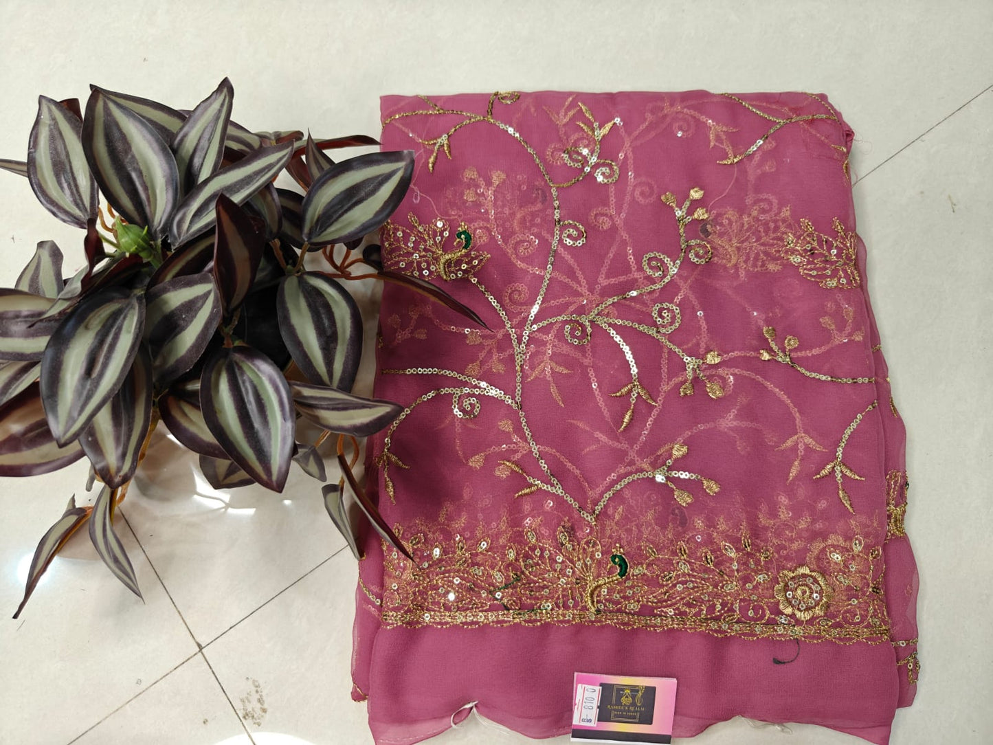 Rajputi Royal Chiffon Saree with All-Over Sequins Work