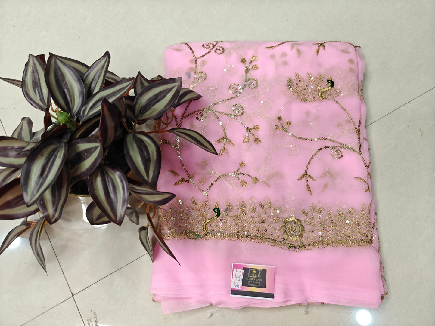 Rajputi Royal Chiffon Saree with All-Over Sequins Work