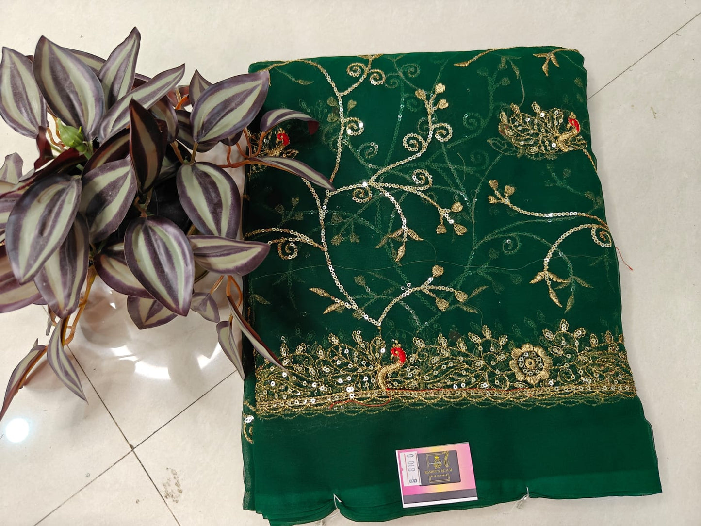 Rajputi Royal Chiffon Saree with All-Over Sequins Work