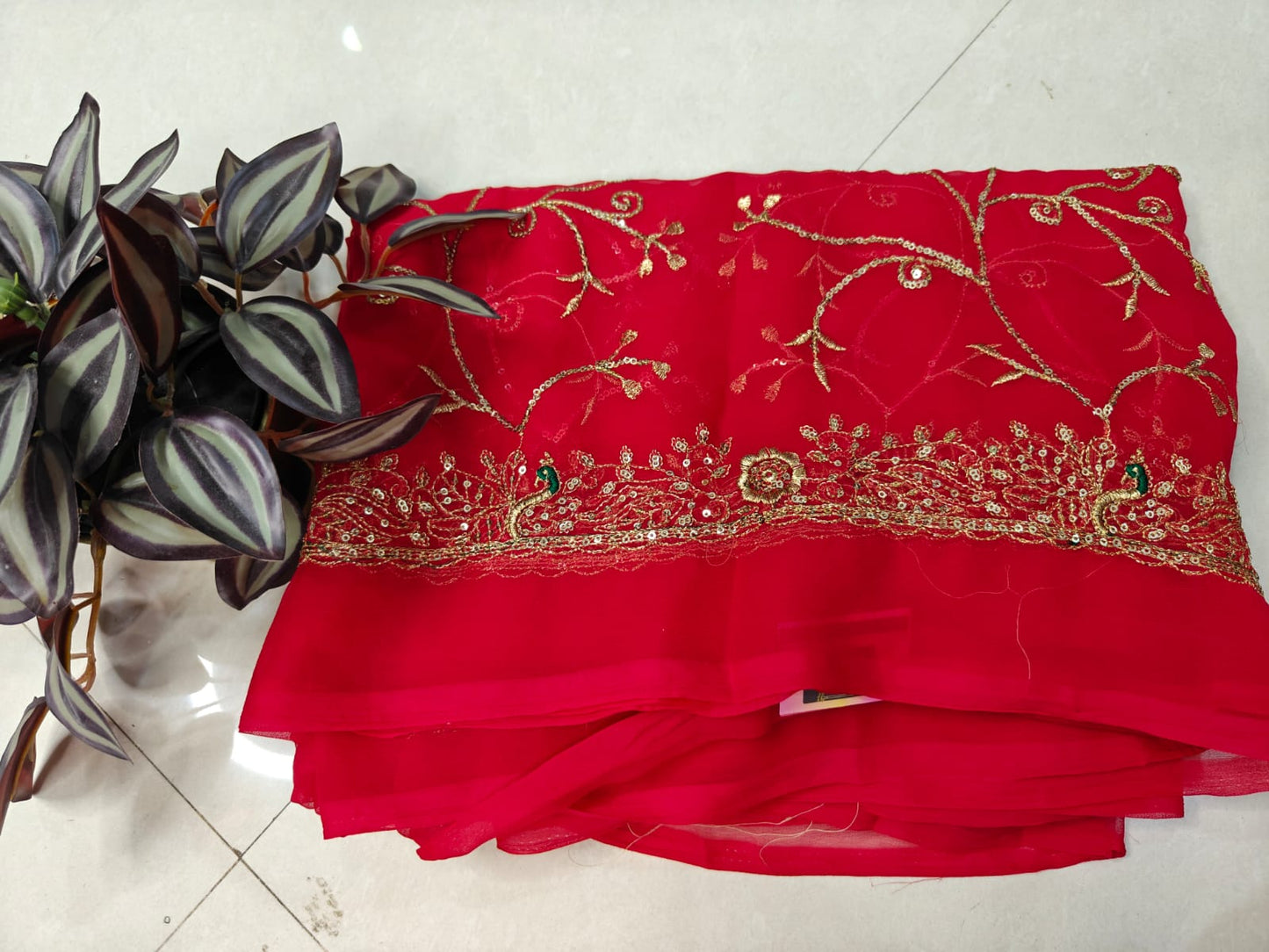 Rajputi Royal Chiffon Saree with All-Over Sequins Work