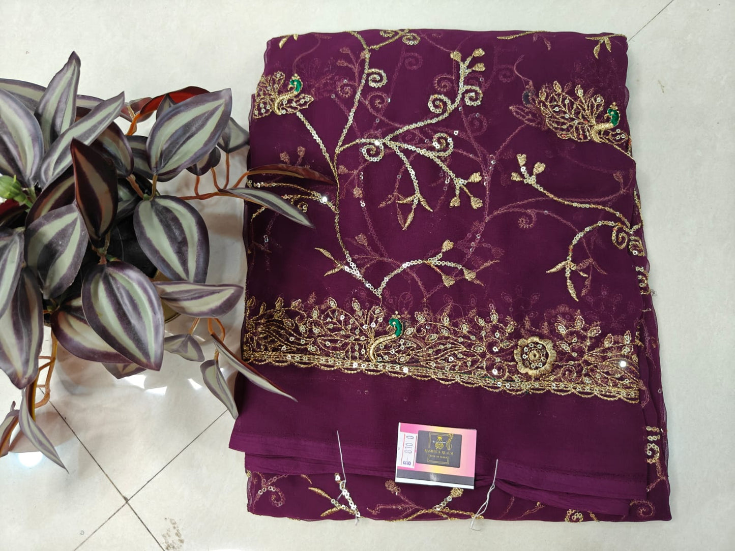 Rajputi Royal Chiffon Saree with All-Over Sequins Work