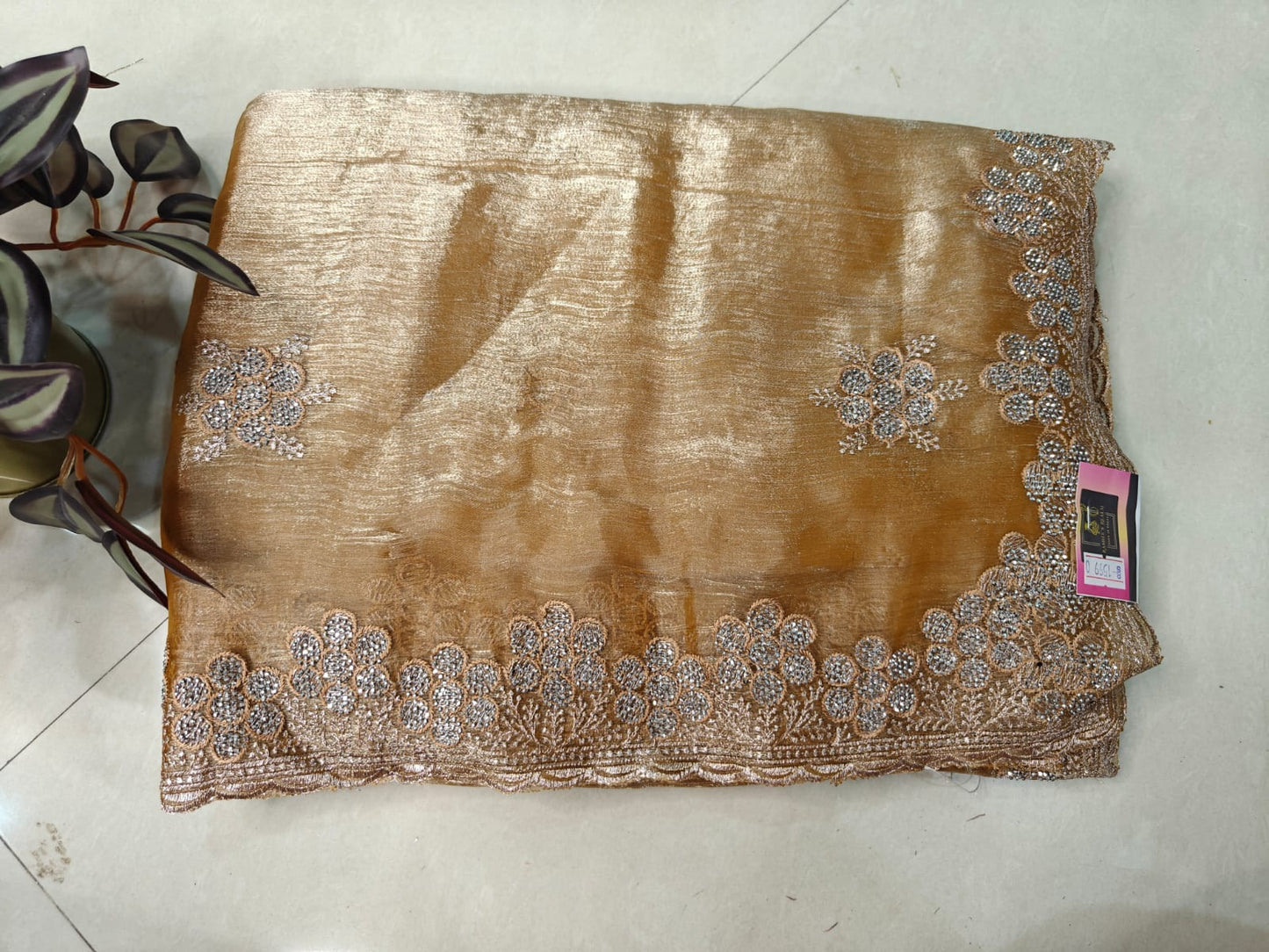 Fendy Chiffon Saree with Stone Work