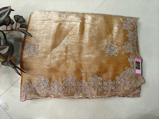 Fendy Chiffon Saree with Stone Work