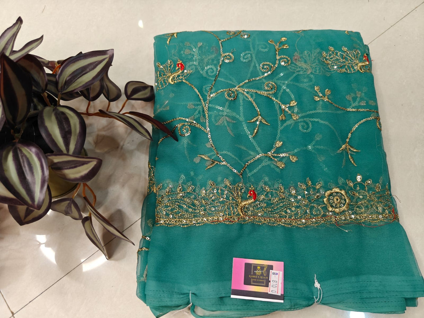 Rajputi Royal Chiffon Saree with All-Over Sequins Work