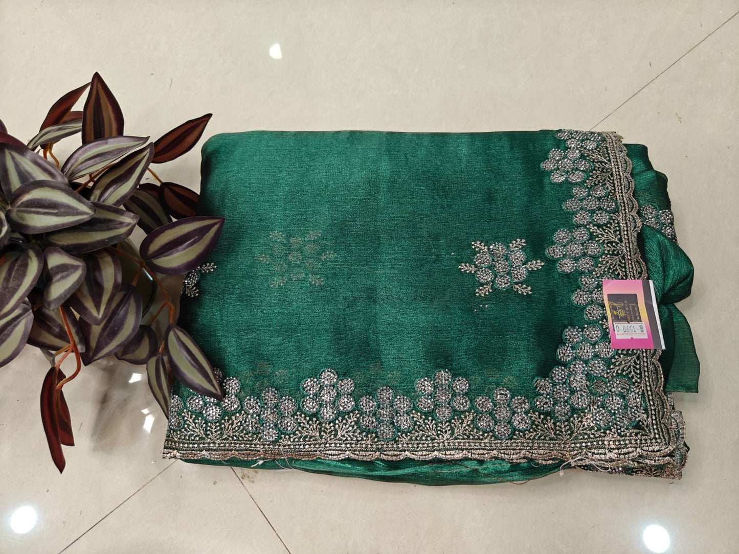 Fendy Chiffon Saree with Stone Work