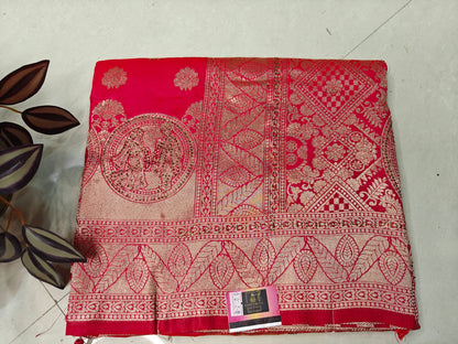 Banarasi Weaving Silk Saree with Stone Work & All-Over Buttis 👑