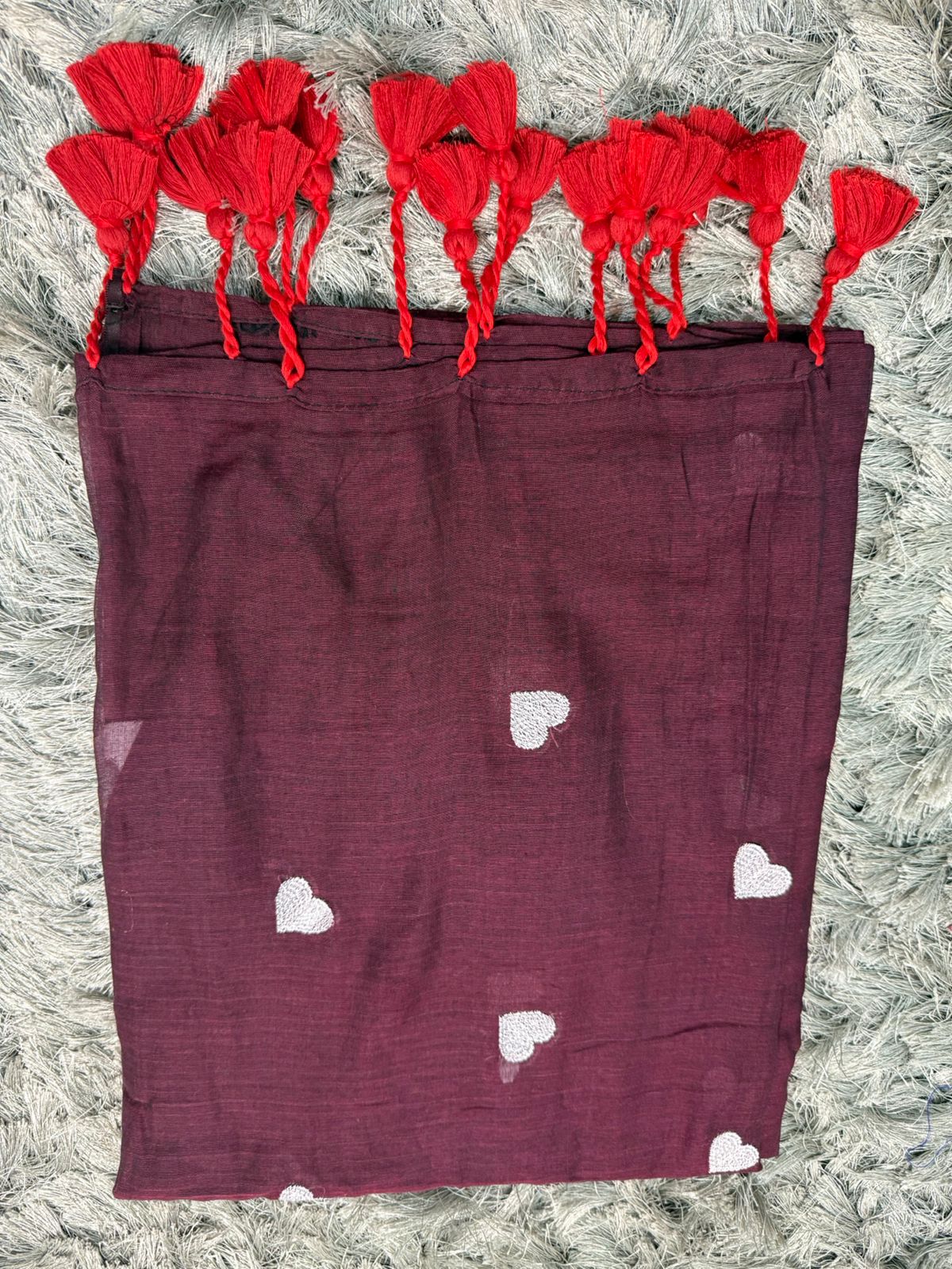 🌿 Love Buti Embroidered Mul Cotton Saree — With Blouse