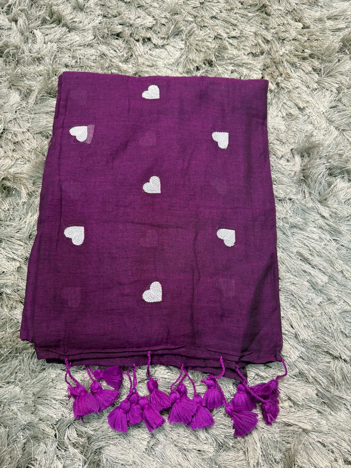 🌿 Love Buti Embroidered Mul Cotton Saree — With Blouse