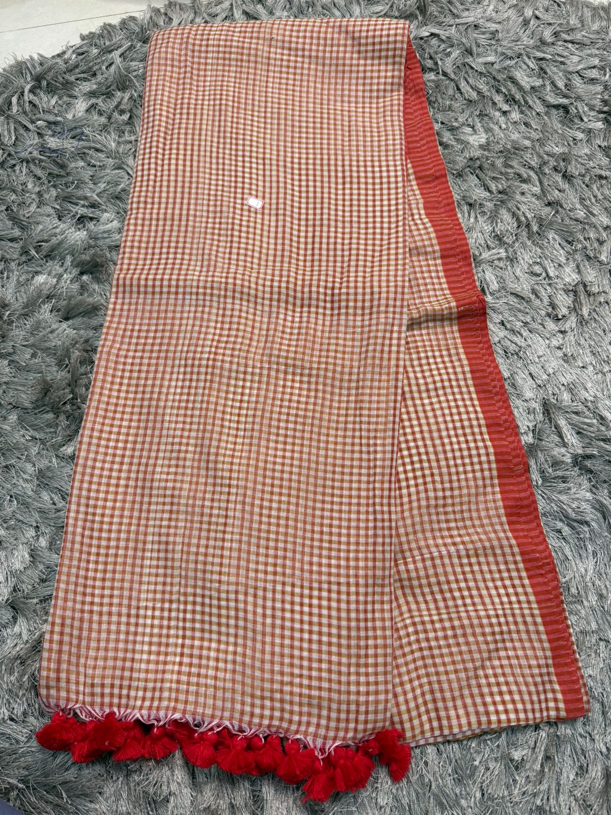 🌿 Checked Pattern Mul Cotton Saree