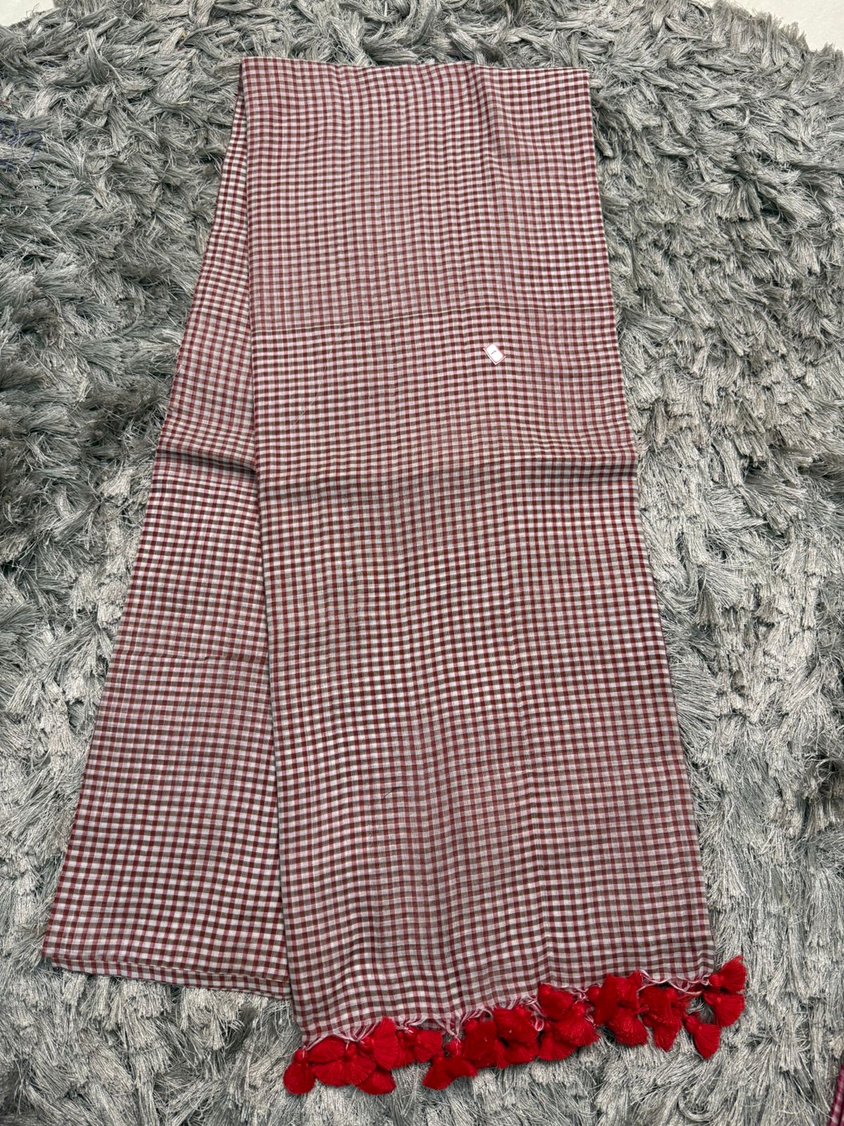 🌿 Checked Pattern Mul Cotton Saree