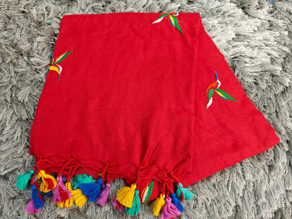 Khadi Cotton Saree with Embroidered Kingfisher