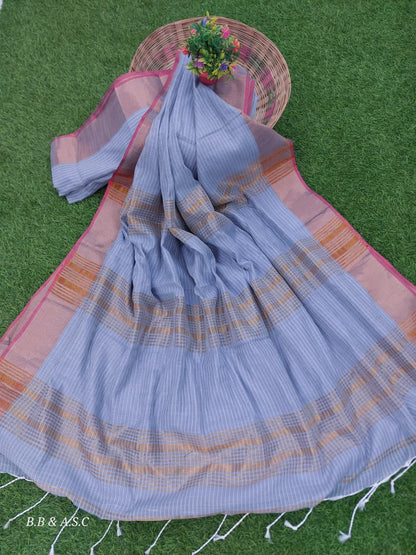 Classic Kota Cotton Silk Saree with Statement Tassels