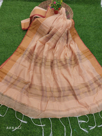 Classic Kota Cotton Silk Saree with Statement Tassels