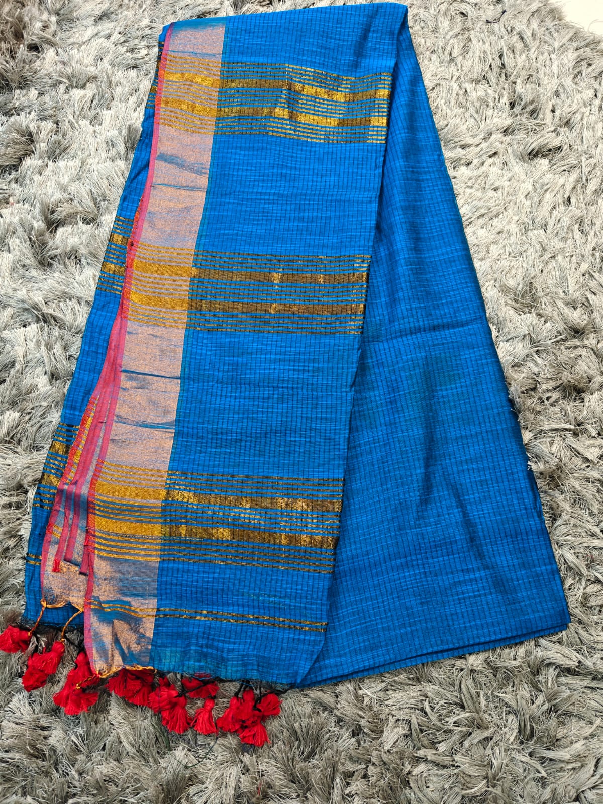 Classic Kota Cotton Silk Saree with Statement Tassels