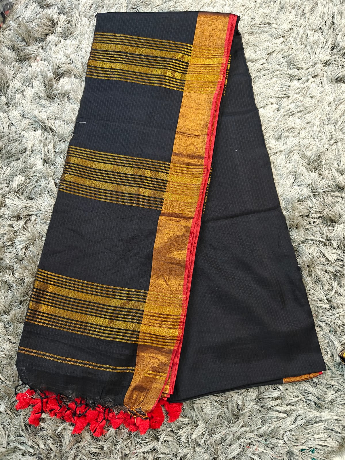 Classic Kota Cotton Silk Saree with Statement Tassels
